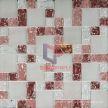 Pink and White Crystal Ice-Cracked Mosaic (CCG183)
